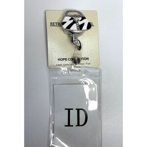 Retro Zebra Print Purse Badge Reel With ID Holder Lead Compliant & Nickel-Free H